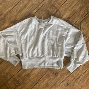 J.O. & Co. Ultra Soft Gray Crop Oversized Pullover